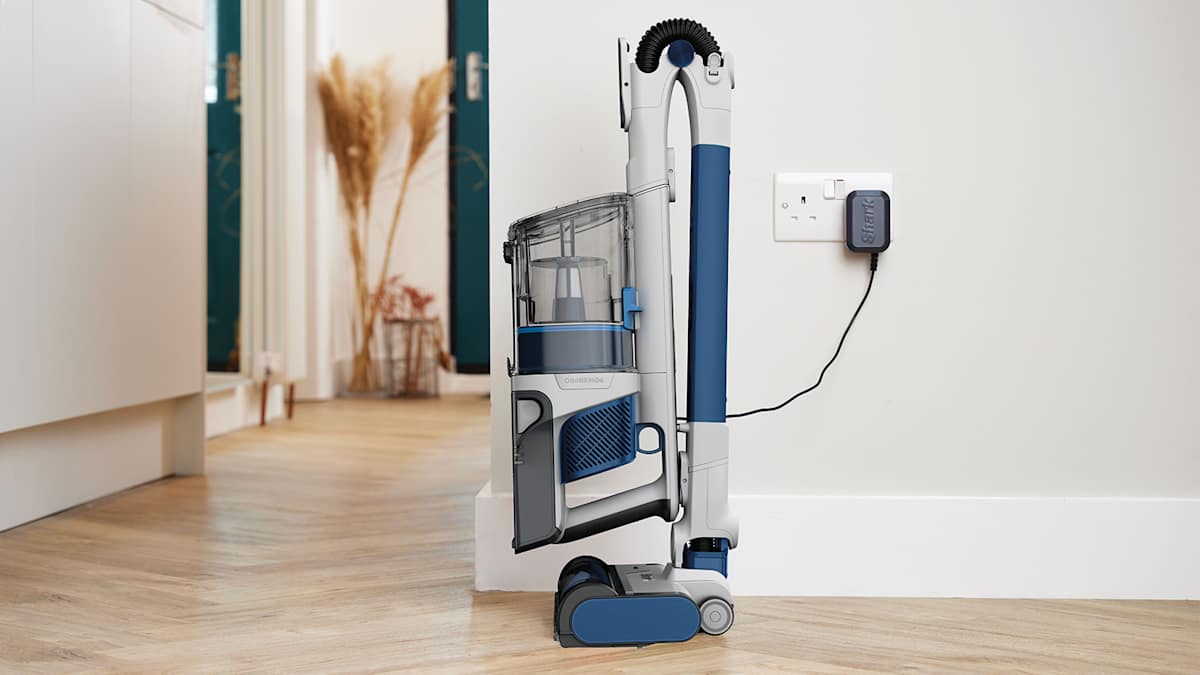 Shark PowerPro IZ380UK folded and charging in the kitchen